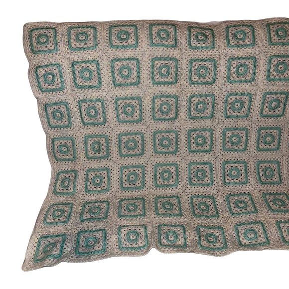 Handmade Hand Crafted Granny Square Thick Reversible Lap Throw Blanket 47 X 36 - Picture 5 of 7